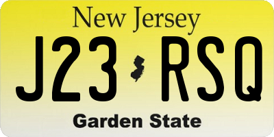 NJ license plate J23RSQ