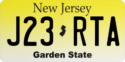 NJ license plate J23RTA