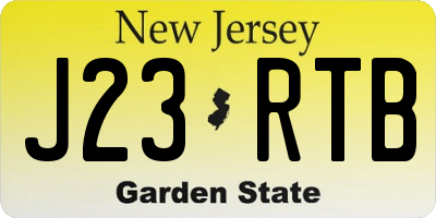 NJ license plate J23RTB
