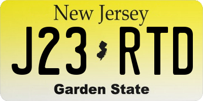 NJ license plate J23RTD