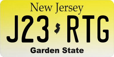 NJ license plate J23RTG