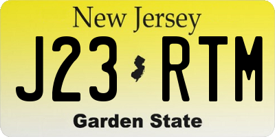 NJ license plate J23RTM