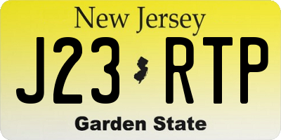 NJ license plate J23RTP