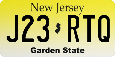 NJ license plate J23RTQ