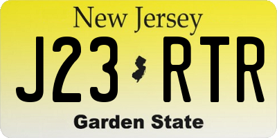 NJ license plate J23RTR