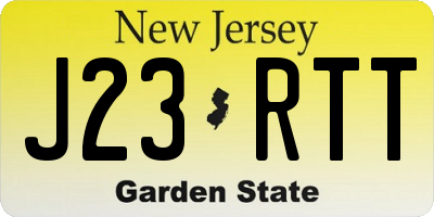 NJ license plate J23RTT