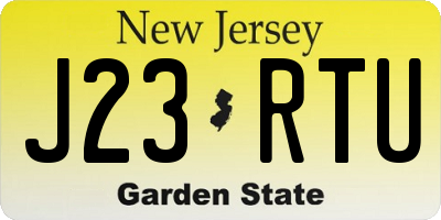 NJ license plate J23RTU