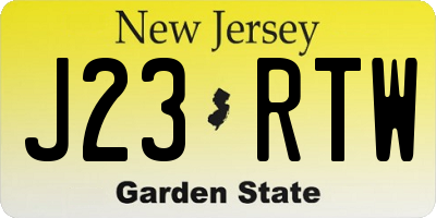 NJ license plate J23RTW