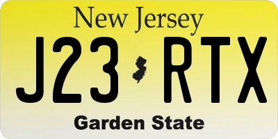 NJ license plate J23RTX