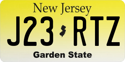 NJ license plate J23RTZ