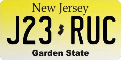 NJ license plate J23RUC
