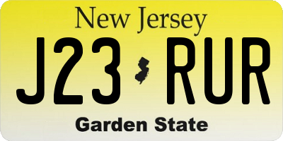 NJ license plate J23RUR