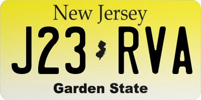 NJ license plate J23RVA