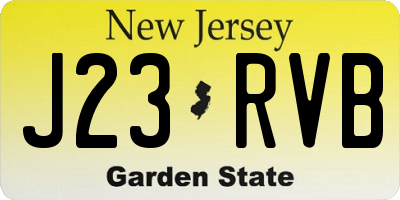NJ license plate J23RVB