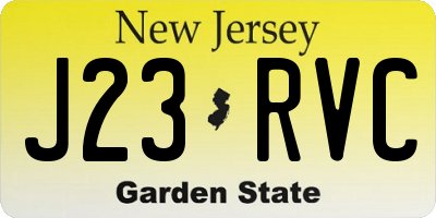NJ license plate J23RVC