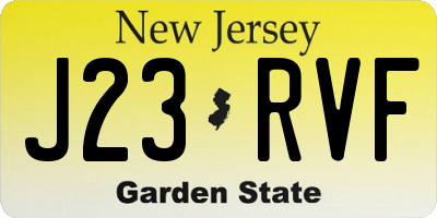 NJ license plate J23RVF