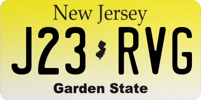 NJ license plate J23RVG