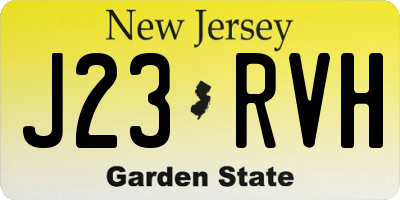NJ license plate J23RVH