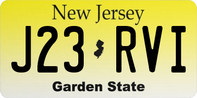 NJ license plate J23RVI