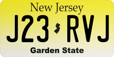 NJ license plate J23RVJ