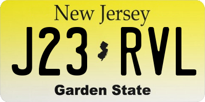 NJ license plate J23RVL