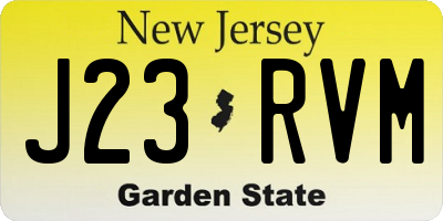 NJ license plate J23RVM