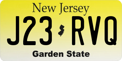 NJ license plate J23RVQ