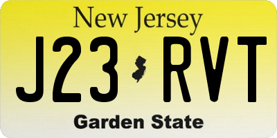 NJ license plate J23RVT