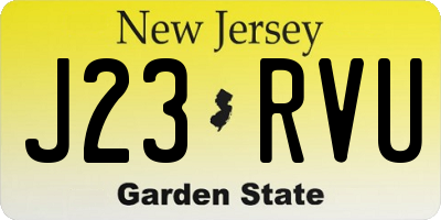 NJ license plate J23RVU