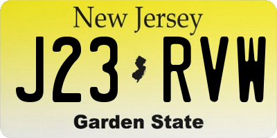 NJ license plate J23RVW