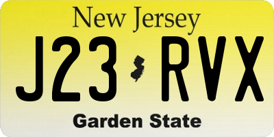 NJ license plate J23RVX