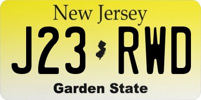 NJ license plate J23RWD