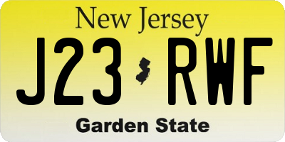 NJ license plate J23RWF