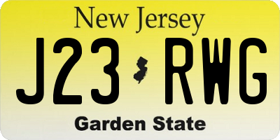 NJ license plate J23RWG