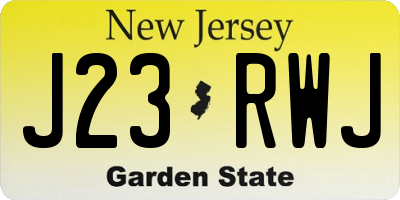 NJ license plate J23RWJ
