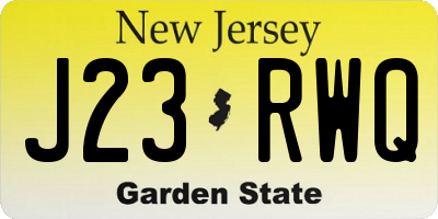 NJ license plate J23RWQ