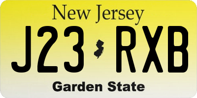 NJ license plate J23RXB