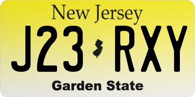 NJ license plate J23RXY