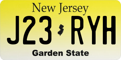 NJ license plate J23RYH