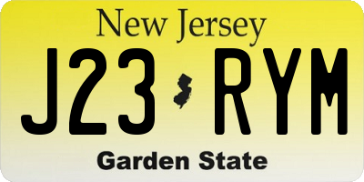 NJ license plate J23RYM