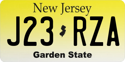 NJ license plate J23RZA