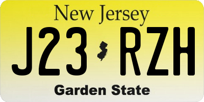 NJ license plate J23RZH
