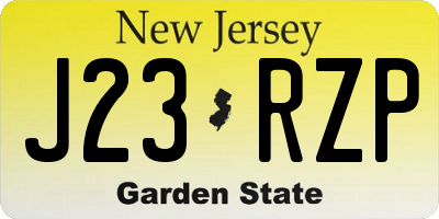 NJ license plate J23RZP