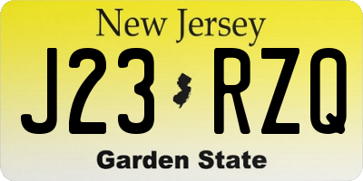 NJ license plate J23RZQ
