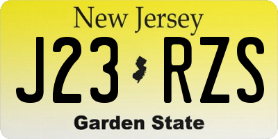 NJ license plate J23RZS