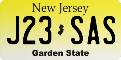 NJ license plate J23SAS