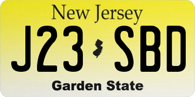 NJ license plate J23SBD