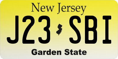 NJ license plate J23SBI