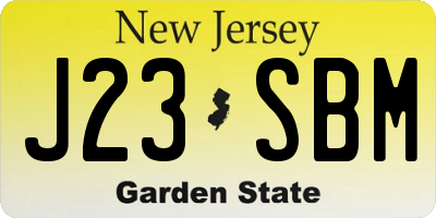 NJ license plate J23SBM