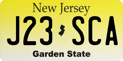 NJ license plate J23SCA